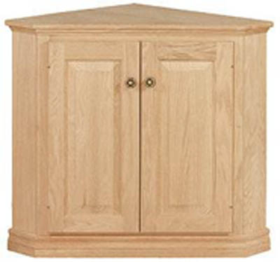 UNFINISHED TRADITIONAL TWO DOOR CORNER CABINET- 25