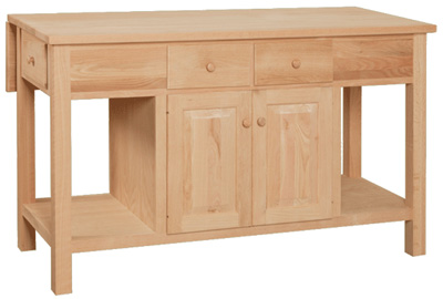 Unfinished kitchen island shop with drop leaf