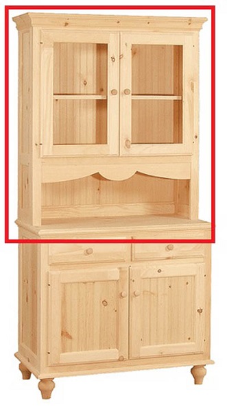 UNFINISHED TWO DOOR HUTCH  W/ SERVER AREA - 38