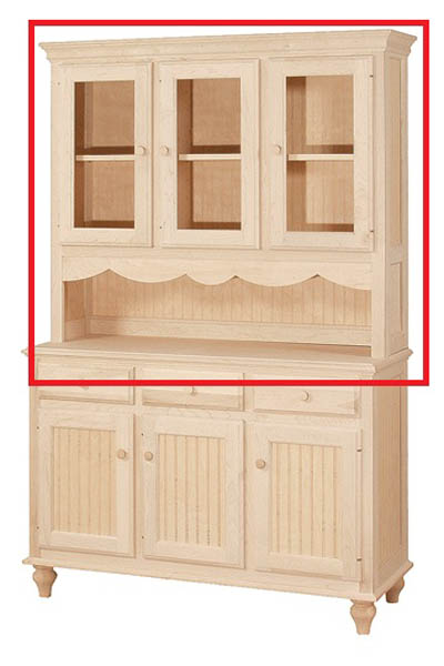 UNFINISHED THREE DOOR HUTCH W/ SERVER AREA - 50