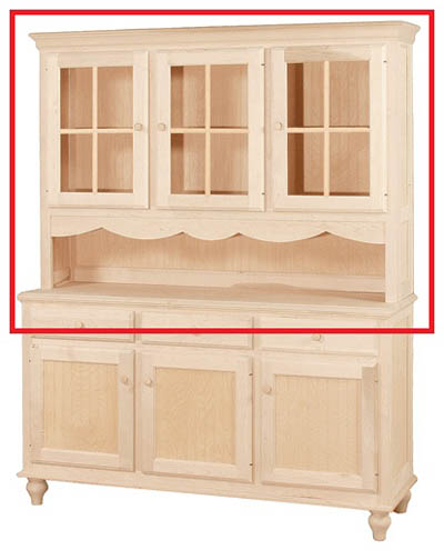 UNFINISHED THREE DOOR HUTCH W/ SERVER AREA - 61