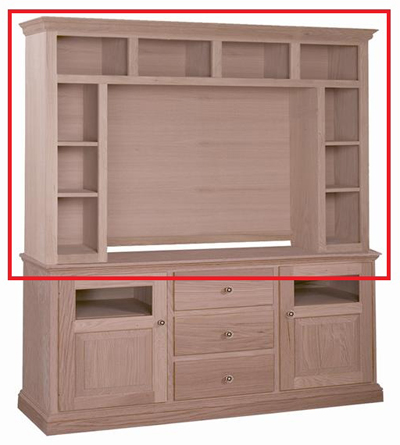 UNFINISHED TRADITIONAL HUTCH
