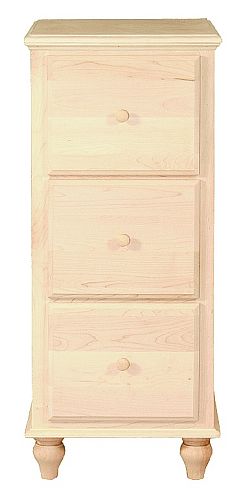 UNFINISHED THREE DRAWER FILE CABINET